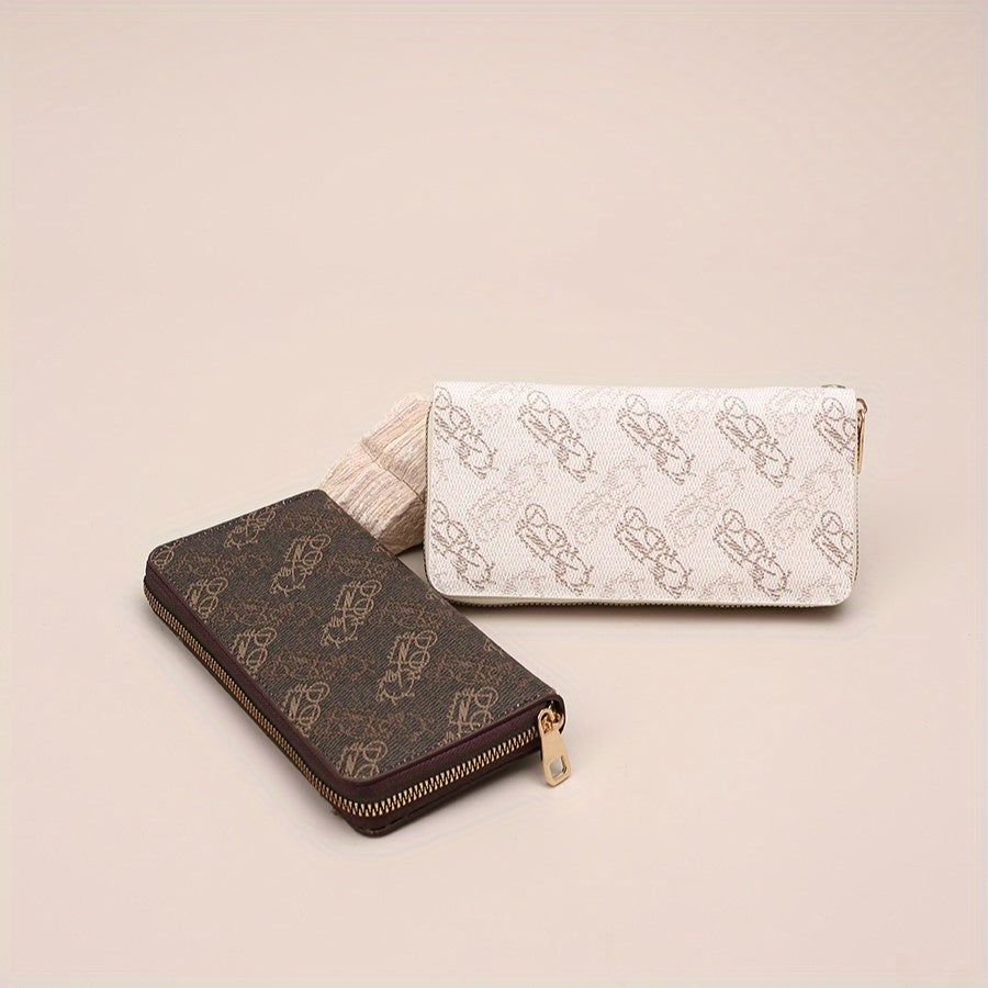 Elegant Women'S Wallet - Long, Multi-Card Slots, Zipper Closure, Minimalist Design with Golden-Tone Hardware, Perfect for Everyday Use or Special Occasions, Everyday Wallet | Minimalist Wallet | Textured Finish