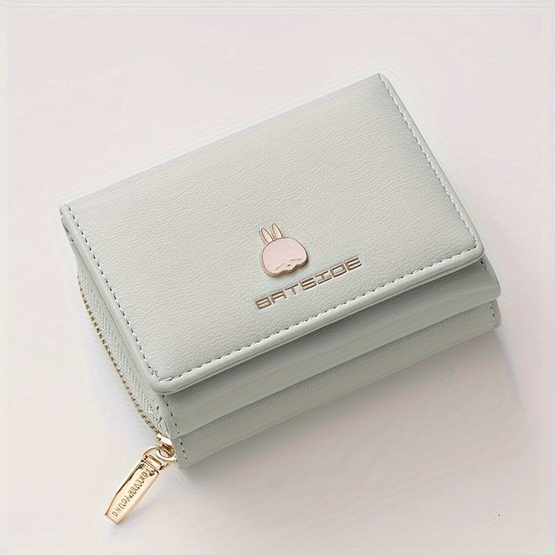 Cute Wallet for Women - Trifold Wallet with Snap Closure, Polyester Lining, and Slip Pocket - Large Capacity Synthetic Leather Card Holder & Coin Purse, Compact and Stylish for Everyday Use