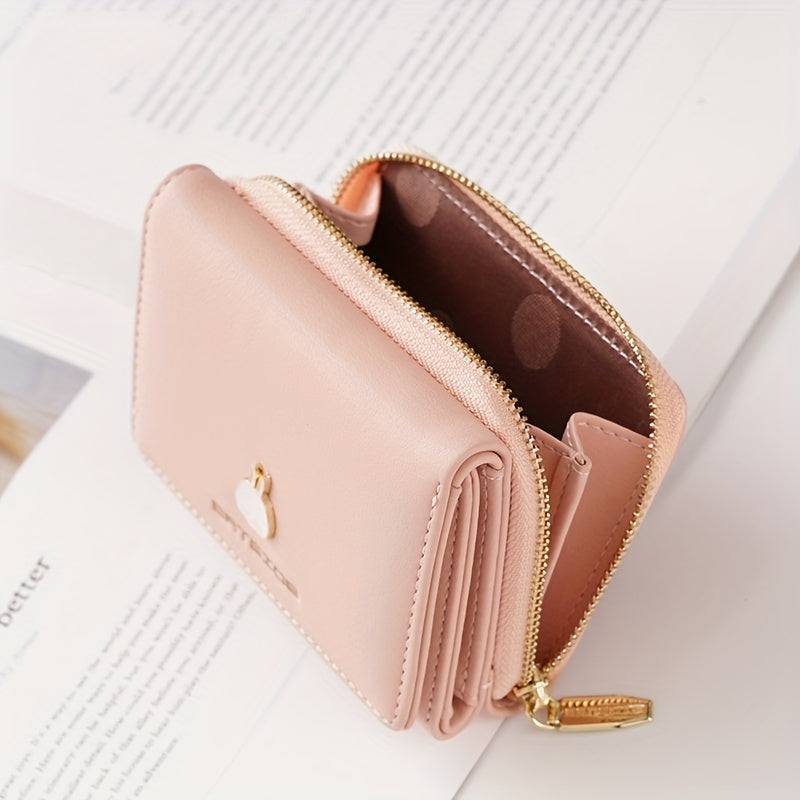 Cute Wallet for Women - Trifold Wallet with Snap Closure, Polyester Lining, and Slip Pocket - Large Capacity Synthetic Leather Card Holder & Coin Purse, Compact and Stylish for Everyday Use