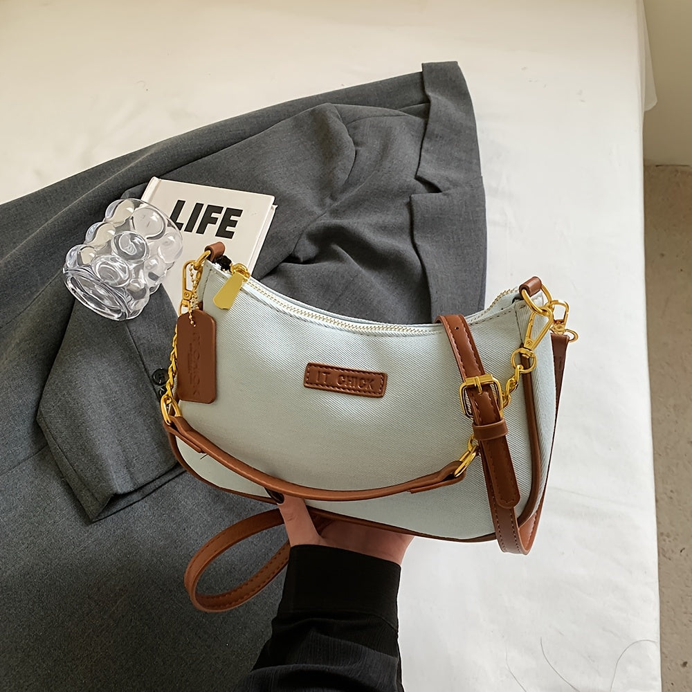 Women's Crossbody Bag French Vintage Underarm Crescent Moon Bag New Summer Fashion Single Shoulder Sling Bag