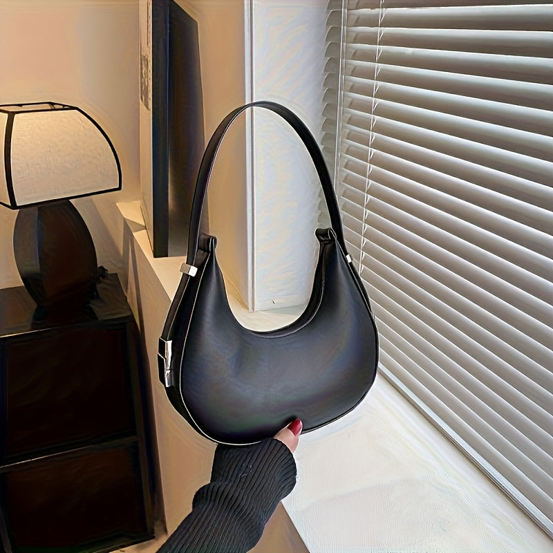 Chic French-Inspired Women'S Crossbody Bag - Stylish Underarm Wallet with Zipper, Available in Khaki, Light Brown, White, Black | Modern Minimalist Design | Compact & Secure Zipper Closure