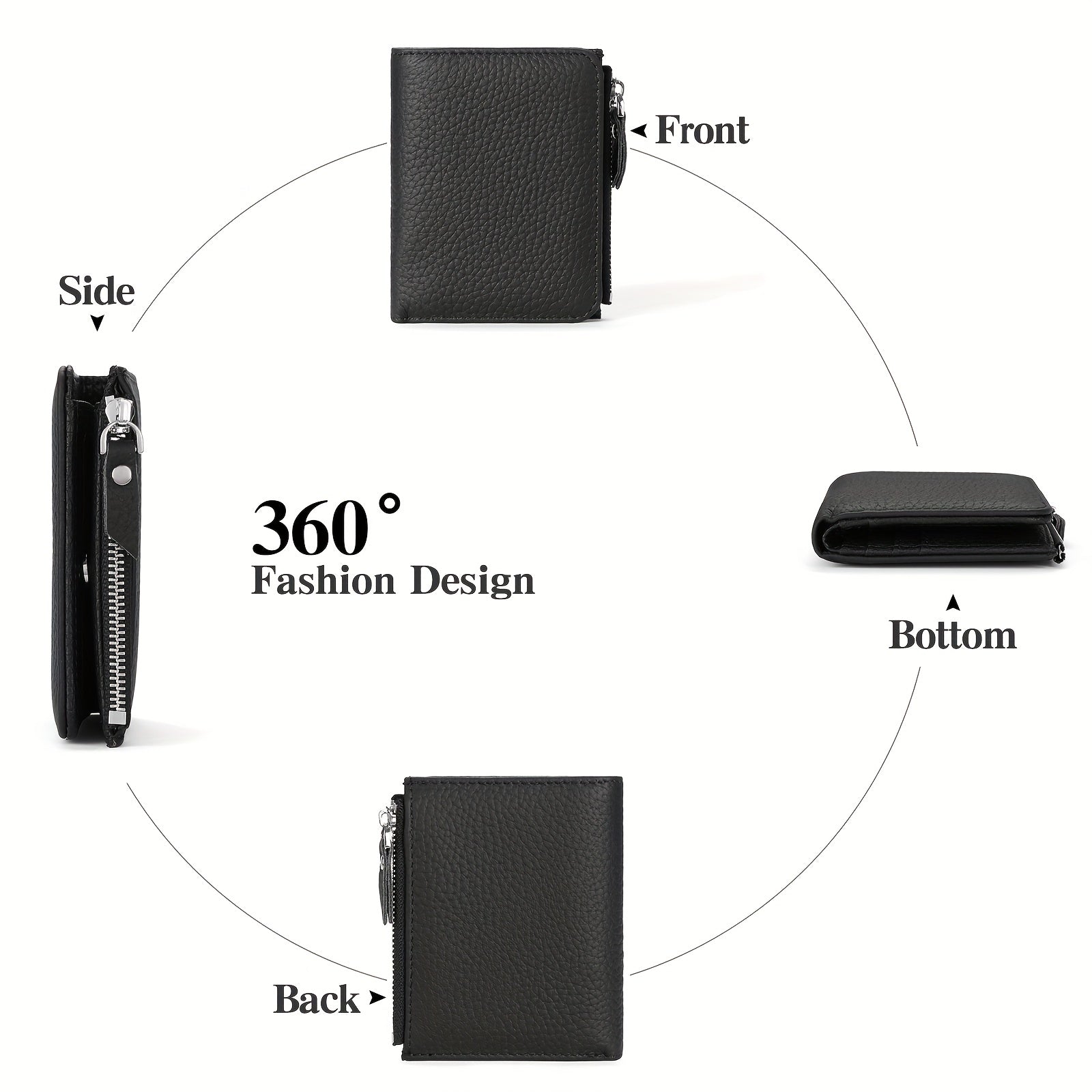 RFID Simple Folding Women'S Wallet, Japanese Ultra-Thin Women'S Credit Card Bag, Short Large-Capacity Coin Purse, Valentine'S Day Gift, Easy to Carry, a Must-Have When Going Out