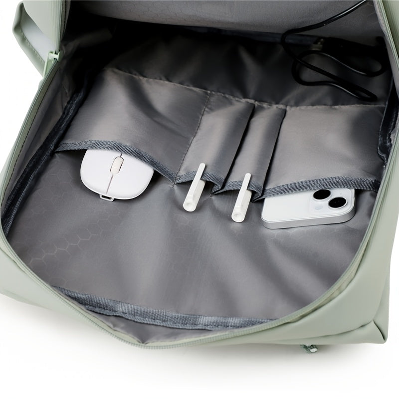 Fashionable Women'S Casual Backpack, Large Capacity Laptop Backpack, Simple Solid Color Backpack, Suitable for Commuting, School, Travel, Etc