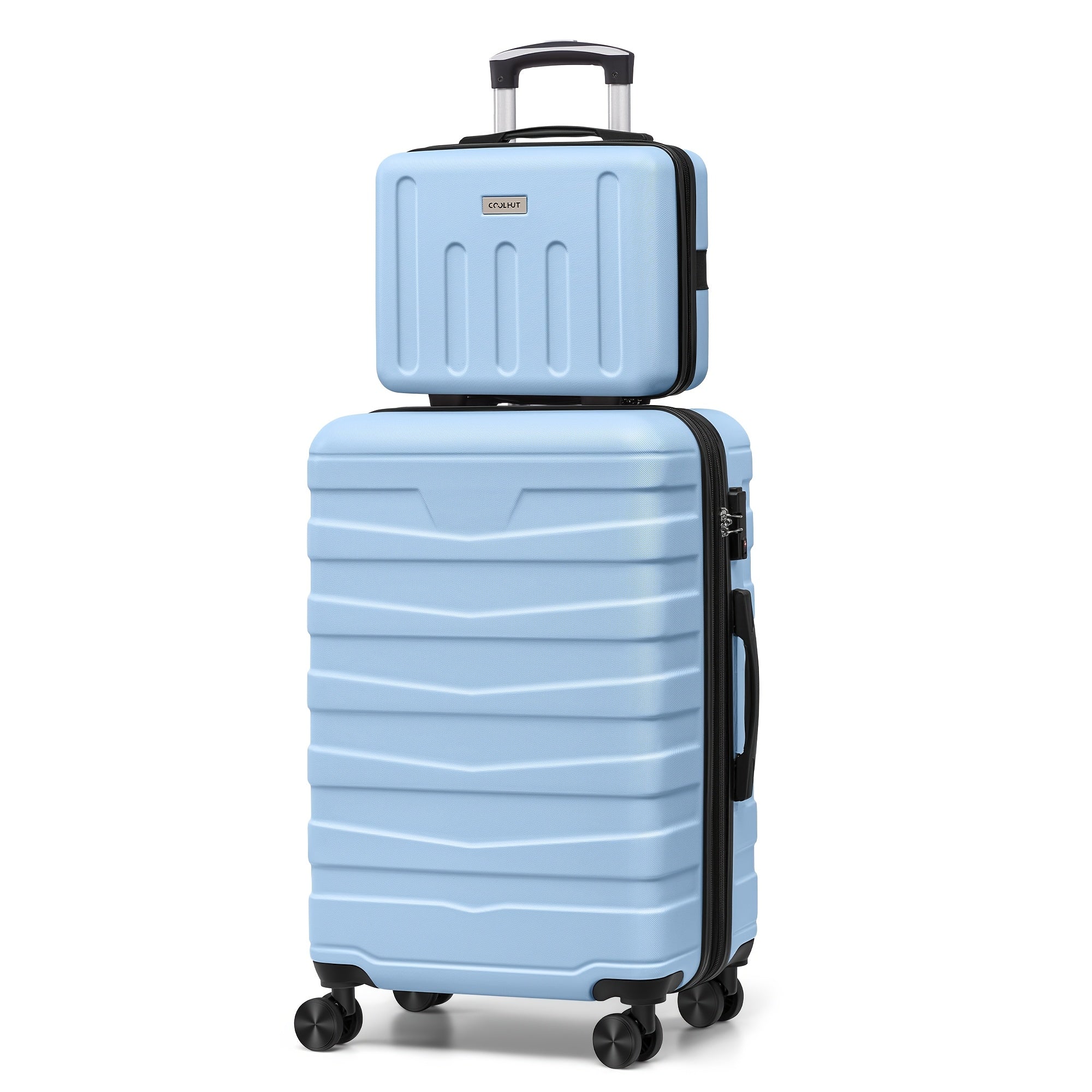 20In Carry-On Luggage Set with 14 In Cosmetic Case, Lightweight ABS+PC Hardshell Suitcase, Expandable Design, TSA Lock and 4 Silent Spinner Wheels for Smooth Travel, Scratch-Resistant, for Business Trips, Weekend Getaways, Checked-Free Convenience