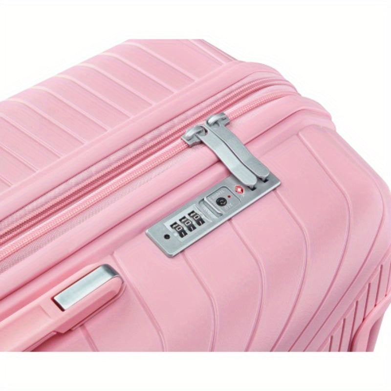 Luggage Sets 4 Pie14202428, Expandable Lightweight Suitcase with 4 Double 360 Degrees Mute Spinner Wheels PP Materials Durable TSA Lock Travel Luggage