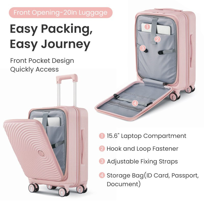 Luggage Sets 3pcs 20 24 28 Expandable Carry On Luggage with TSA Lock Airline Approved 100pcs Hard Shell and Lightweight Suitcase with Front Pocket and Spinner Wheels