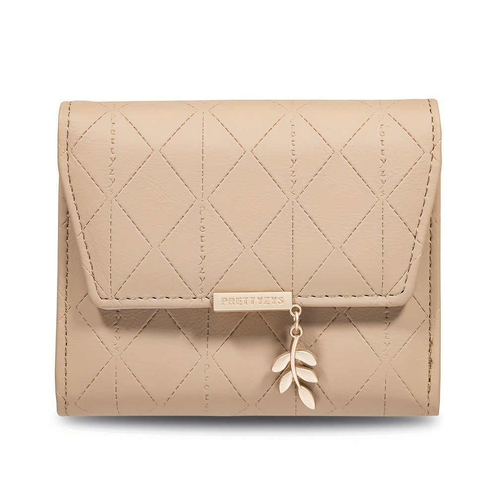 Compact Chic Argyle Trifold Wallet - Casual Snap-Closure with Coin Pocket, Durable Credit Card Holder