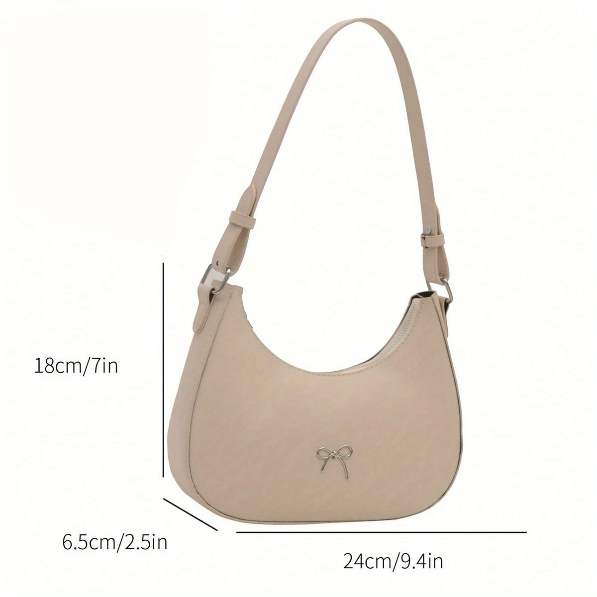 Stylish Shoulder Bag Stylish Black Women's Shoulder Bag | Sleek Crescent Design, Adjustable Strap, Metallic Accents, Perfect for Work, Casual Outings, and Holiday Gifts, Daily Shoulder Bag, Versatile Fashion