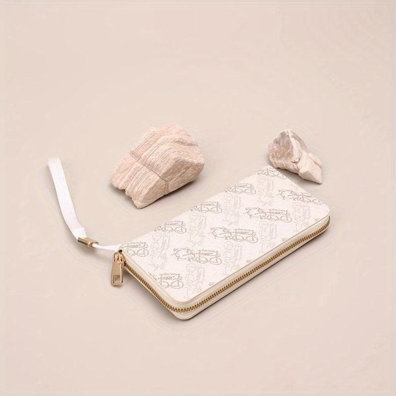 Elegant Women'S Wallet - Long, Multi-Card Slots, Zipper Closure, Minimalist Design with Golden-Tone Hardware, Perfect for Everyday Use or Special Occasions, Everyday Wallet | Minimalist Wallet | Textured Finish