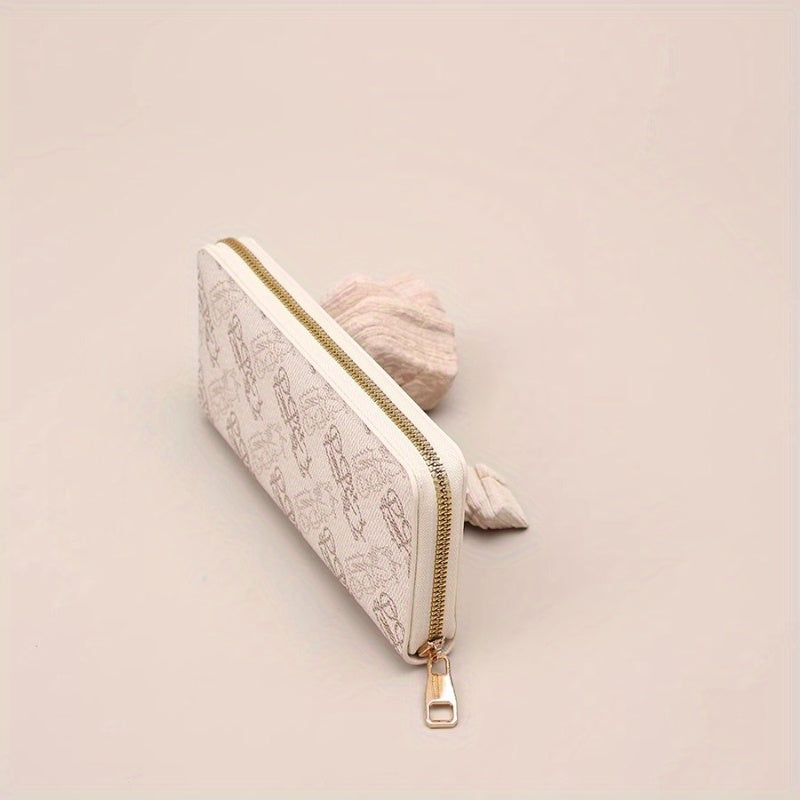 Elegant Women'S Wallet - Long, Multi-Card Slots, Zipper Closure, Minimalist Design with Golden-Tone Hardware, Perfect for Everyday Use or Special Occasions, Everyday Wallet | Minimalist Wallet | Textured Finish