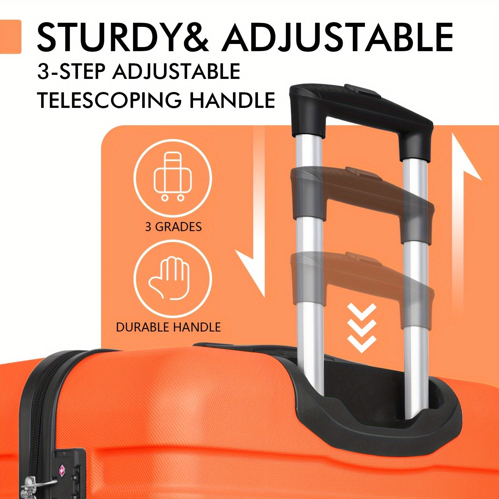 Luggage Sets 3 Piece Hardshell Suitcase Set Lightweight Travel Suitcases With 4 Double Spinner Wheels TSA Lock PC ABS
