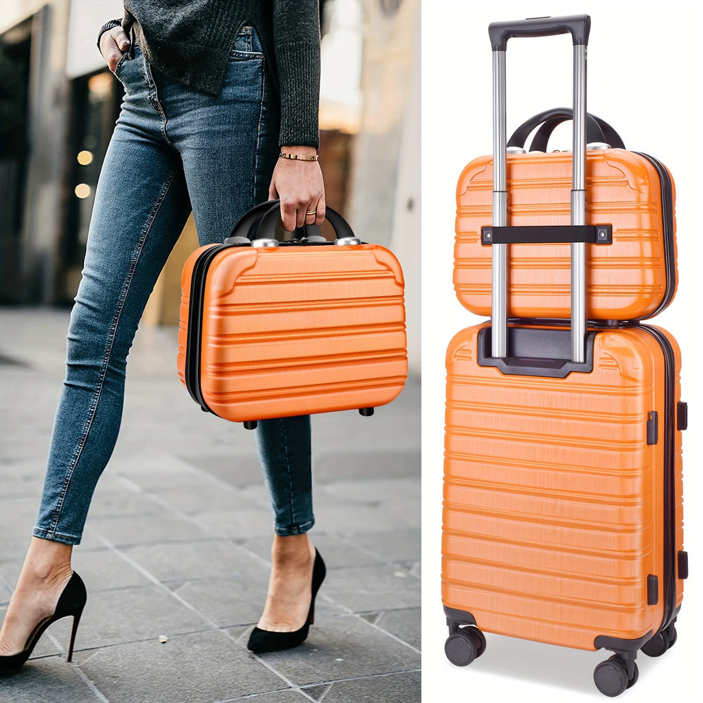 TSA Lock 2pcs Sports Style Luggage Set - 20in Hard Shell Suitcase with TSA Lock, ABS+PC Material, Iron Pull Handle - Luggage for Travel