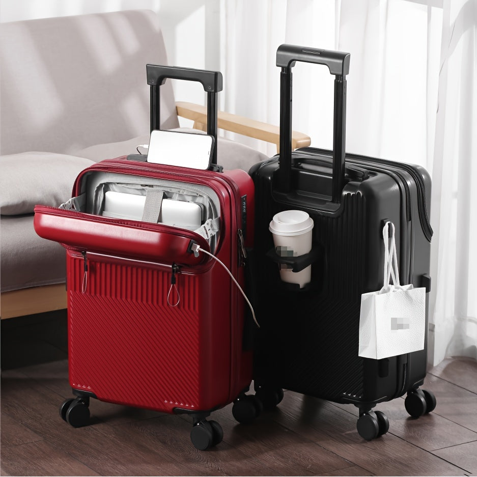Compact Carry-on 20-inch Compact Lightweight Carry-on Suitcase | Built-in Cup Holder and Retractable Handle