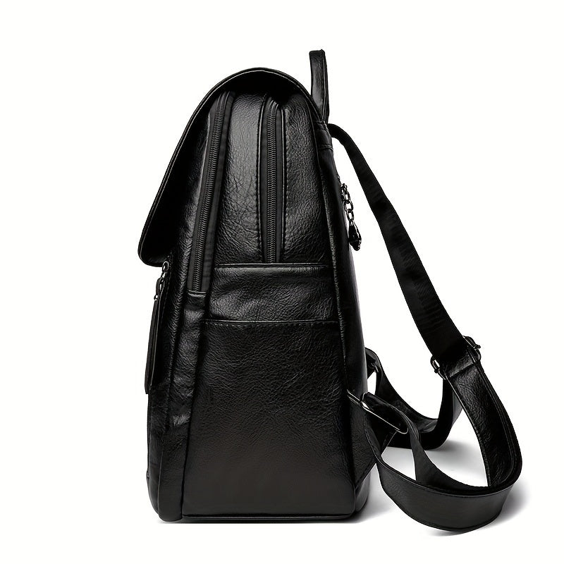 Summer Backpack Brown DENGLIDAISHU Women's Summer Casual Backpack | Large Capacity Adjustable Strap, Synthetic Faux Leather with Zipper Closure, Polyester Lining, Perfect for Travel & Everyday Use