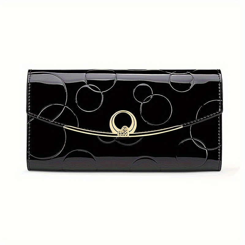 Classic RFID Genuine Leather Wallet for Women - Trifold Snap Closure Handbag with Zip Pocket, Polyester Lined - Luxury Designer Wallet with Cell Phone Pocket from Guangzhou
