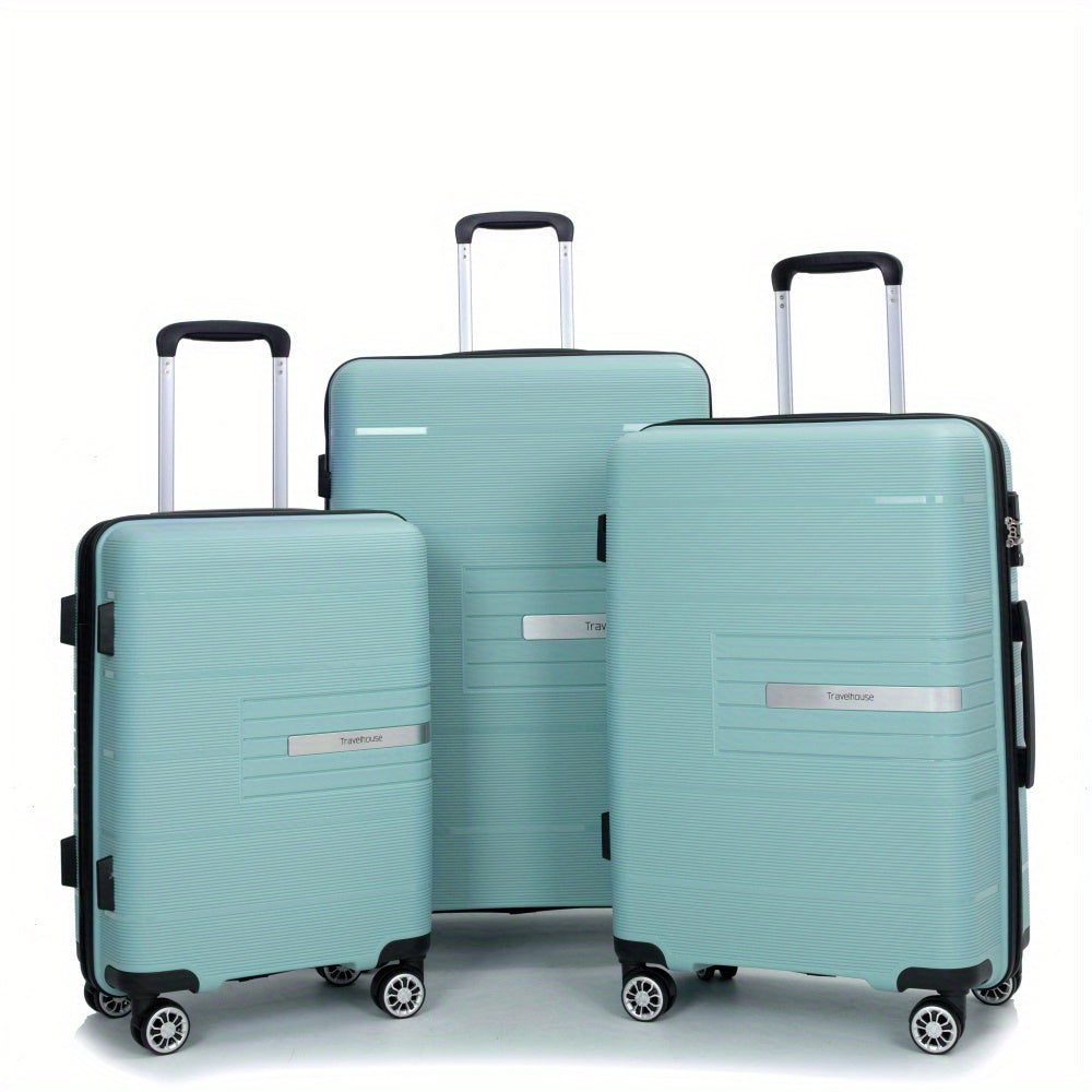 PP Luggage Set 3pcs Set Hardshell Suitcase Double Spinner Wheels PP Luggage Sets Lightweight Durable Suitcase with TSA Lock (20\u002F 24\u002F 28)