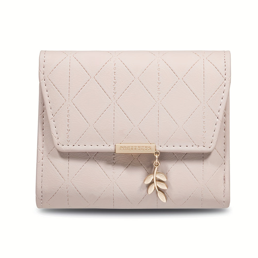 Compact Chic Argyle Trifold Wallet - Casual Snap-Closure with Coin Pocket, Durable Credit Card Holder