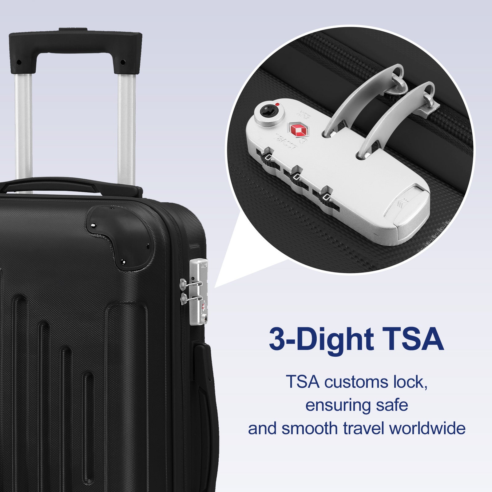 2pcs 20"+12" Hardside Luggage Set - Carry-On & Checked Suitcases w/ Spinner Wheels & TSA Lock | Lightweight Travel Luggage