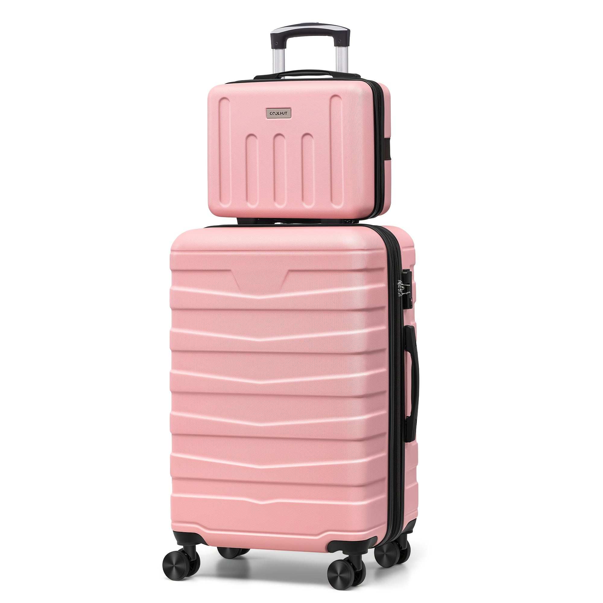 20In Carry-On Luggage Set with 14 In Cosmetic Case, Lightweight ABS+PC Hardshell Suitcase, Expandable Design, TSA Lock and 4 Silent Spinner Wheels for Smooth Travel, Scratch-Resistant, for Business Trips, Weekend Getaways, Checked-Free Convenience