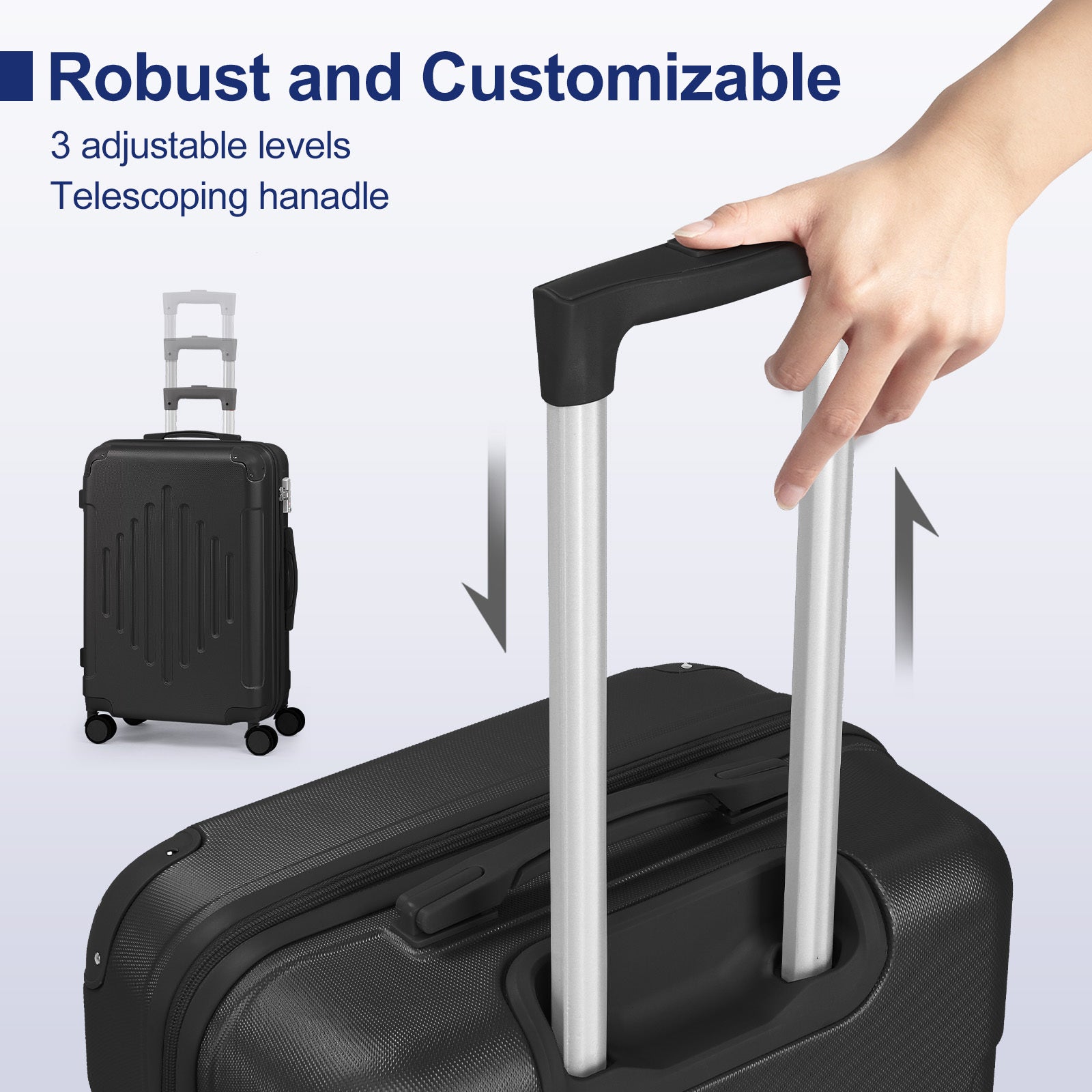 2pcs 20"+12" Hardside Luggage Set - Carry-On & Checked Suitcases w/ Spinner Wheels & TSA Lock | Lightweight Travel Luggage