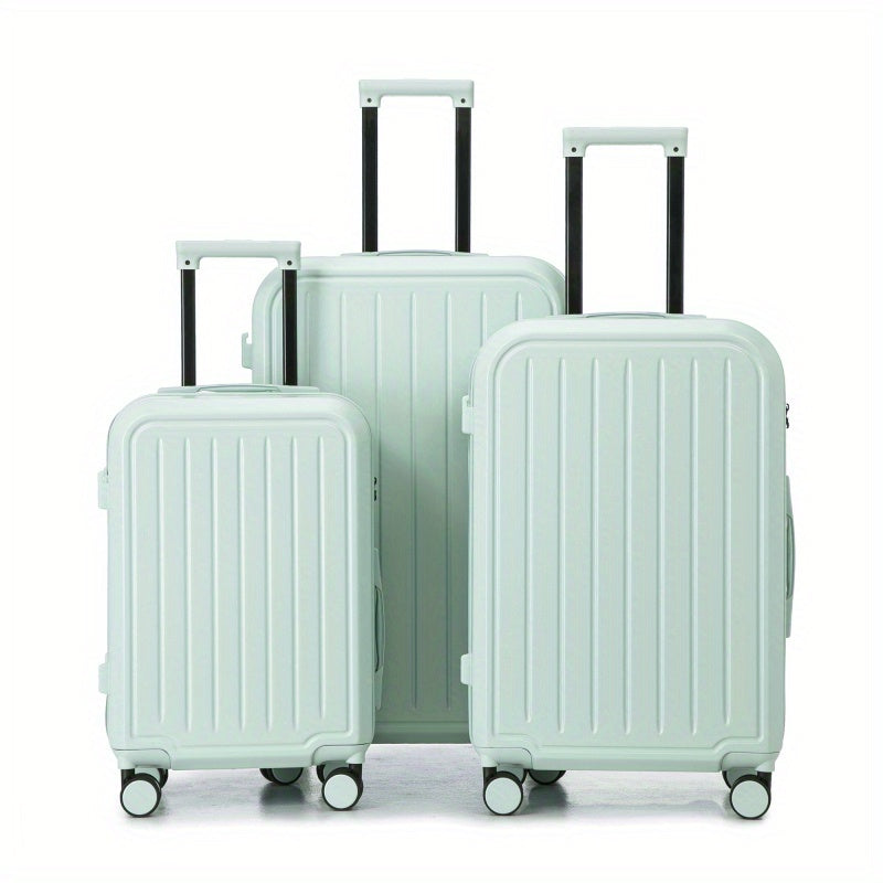 20 24 28 3pcs set in ABS Spinner Wheel Luggage Carry on Suitcase with Cup Holder USB Port Mint Green
