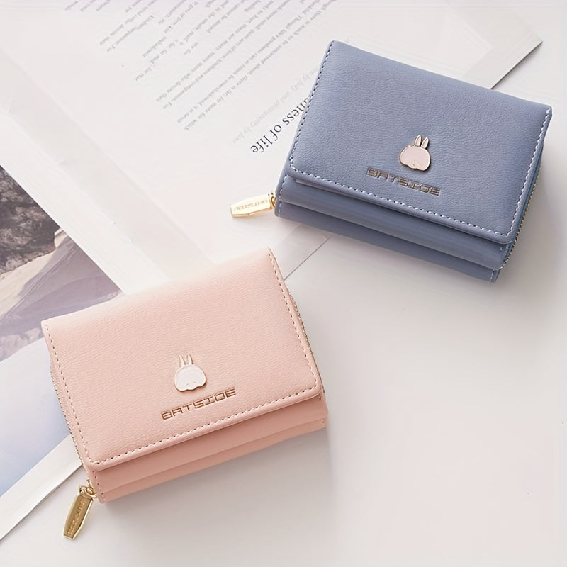 Cute Wallet for Women - Trifold Wallet with Snap Closure, Polyester Lining, and Slip Pocket - Large Capacity Synthetic Leather Card Holder & Coin Purse, Compact and Stylish for Everyday Use