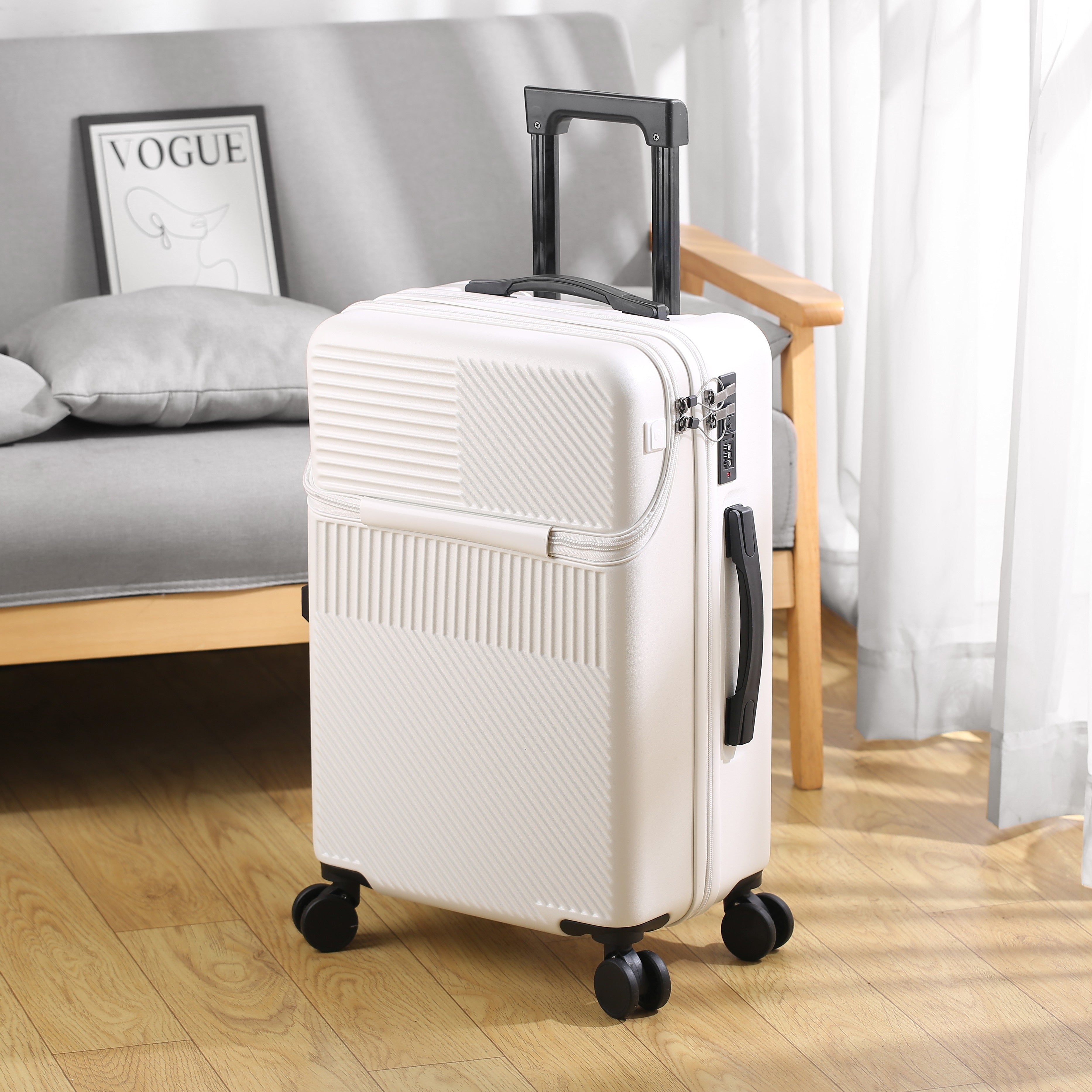 Compact Carry-on 20-inch Compact Lightweight Carry-on Suitcase | Built-in Cup Holder and Retractable Handle