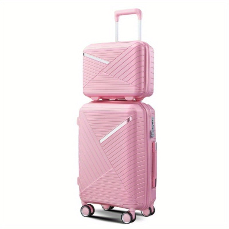 Luggage Sets 4 Pie14202428, Expandable Lightweight Suitcase with 4 Double 360 Degrees Mute Spinner Wheels PP Materials Durable TSA Lock Travel Luggage
