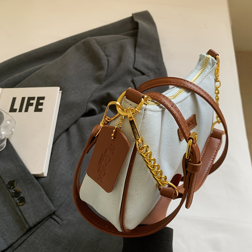 Women's Crossbody Bag French Vintage Underarm Crescent Moon Bag New Summer Fashion Single Shoulder Sling Bag