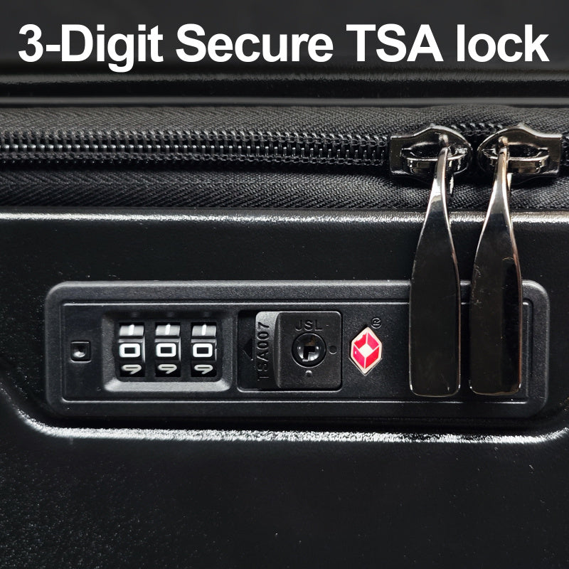 TSA-Approved Lock Hardshell Suitcase with Front Opening Design - Durable ABS+PC Luggage, 360° Spinner Wheels & Telescopic Handle, Blue Travel Suitcase for Business & Vacation