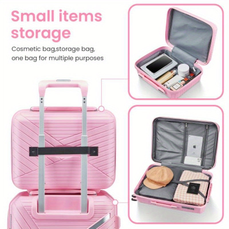 Luggage Sets 4 Pie14202428, Expandable Lightweight Suitcase with 4 Double 360 Degrees Mute Spinner Wheels PP Materials Durable TSA Lock Travel Luggage