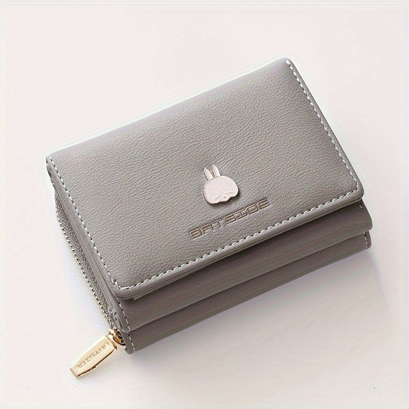 Cute Wallet for Women - Trifold Wallet with Snap Closure, Polyester Lining, and Slip Pocket - Large Capacity Synthetic Leather Card Holder & Coin Purse, Compact and Stylish for Everyday Use
