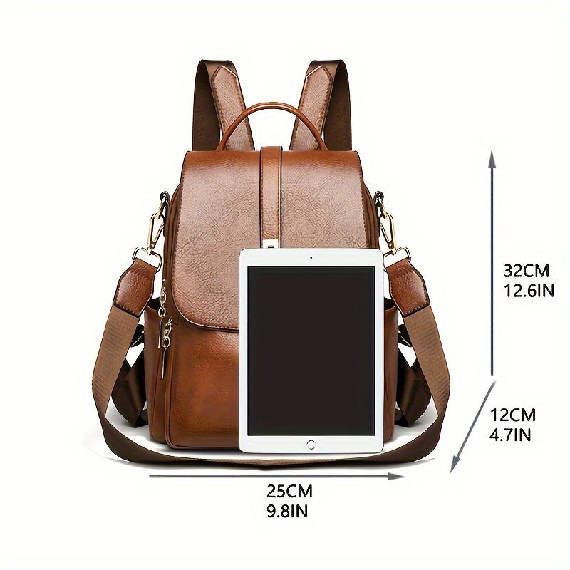 Vintage Backpack Vintage Anti-Theft Backpack Purse | Preppy College School Daypack, Women's Casual Travel Commute Knapsack