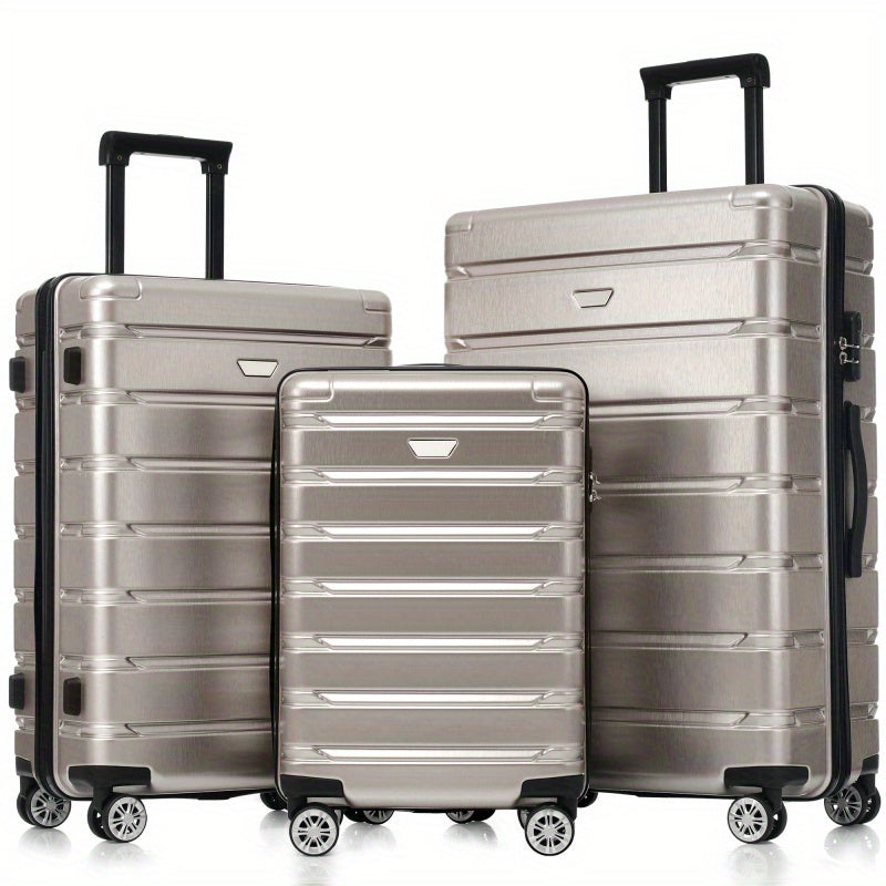 Hardshell Luggage Set 3pcs Durable ABS+PC Travel Suitcase with Spinner Wheels for Men Women 20\u002F24\u002F28 Inch