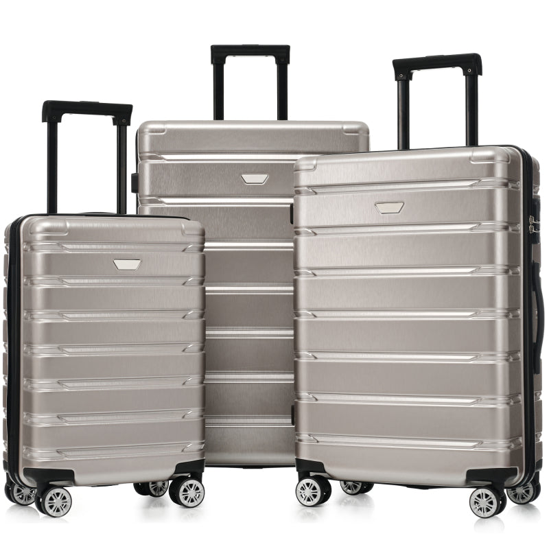 Hardshell Luggage Set 3pcs Durable ABS+PC Travel Suitcase with Spinner Wheels for Men Women 20\u002F24\u002F28 Inch