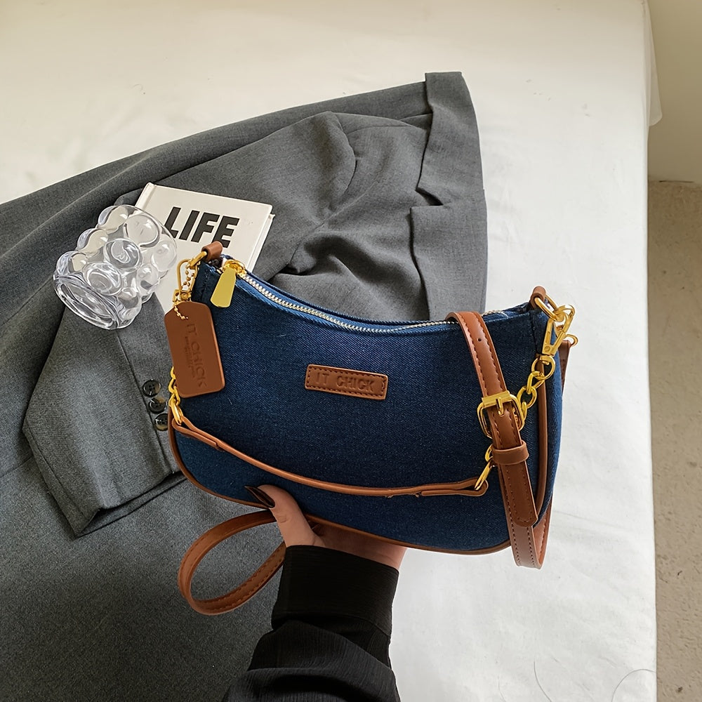 Women's Crossbody Bag French Vintage Underarm Crescent Moon Bag New Summer Fashion Single Shoulder Sling Bag