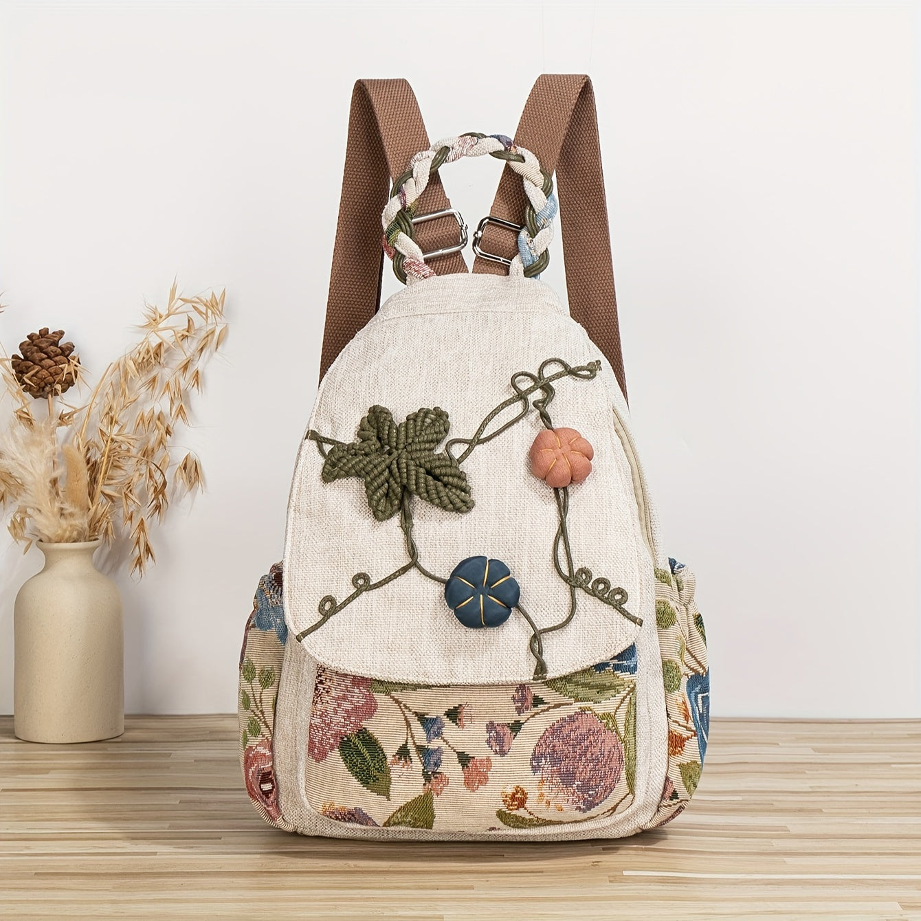 Multi Functional Bohemian Ethnic Style Backpack, Can Be Used As A Shoulder Bag, Chest Bag, Or Single Shoulder Bag