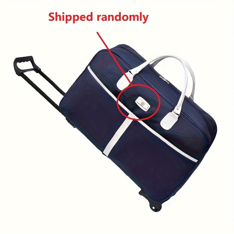 Large Unisex Suitcase Large Capacity Unisex Carry-On Suitcase | Telescopic Handle, 4 Spinner Wheels, Durable Oxford Fabric | Purple\u002FBlue\u002FBlack, Dual-Sided Logo Design, for Short Trips & Business Travel