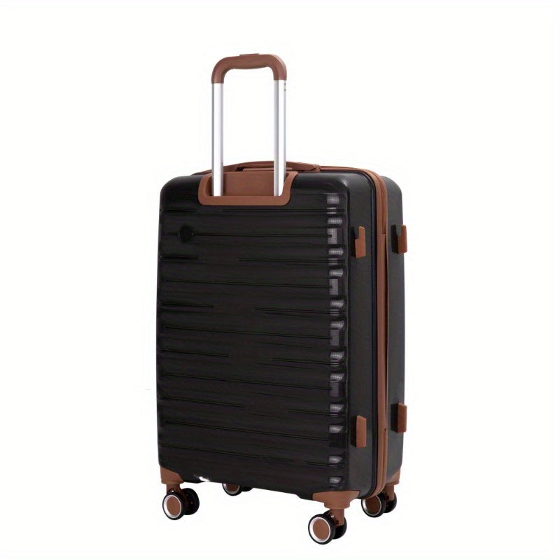 5pcs Set 202428 +a travel bag and a toiletry bag PP Hardshell Carry on Luggage Set with TSA Lock Carry On Suitcase Luggage Durable Suitcase Color BLACK