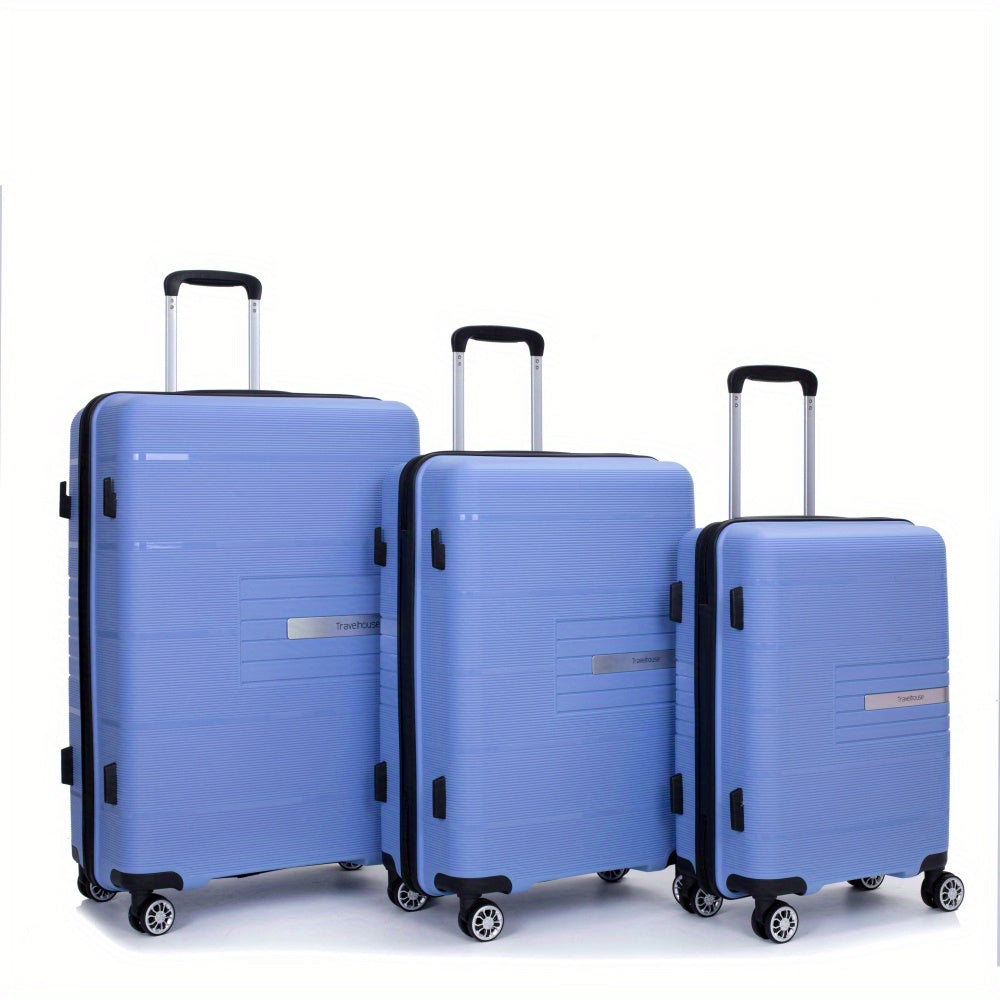 PP Luggage Set 3pcs Set Hardshell Suitcase Double Spinner Wheels PP Luggage Sets Lightweight Durable Suitcase with TSA Lock (20\u002F 24\u002F 28)