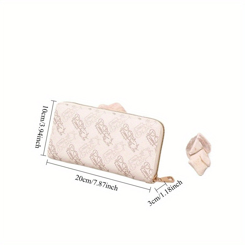 Elegant Women'S Wallet - Long, Multi-Card Slots, Zipper Closure, Minimalist Design with Golden-Tone Hardware, Perfect for Everyday Use or Special Occasions, Everyday Wallet | Minimalist Wallet | Textured Finish