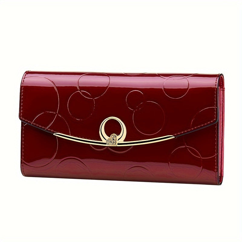 Classic RFID Genuine Leather Wallet for Women - Trifold Snap Closure Handbag with Zip Pocket, Polyester Lined - Luxury Designer Wallet with Cell Phone Pocket from Guangzhou