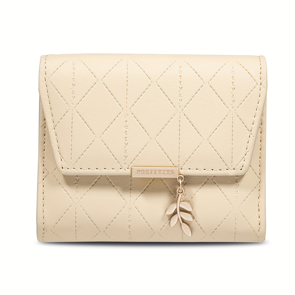 Compact Chic Argyle Trifold Wallet - Casual Snap-Closure with Coin Pocket, Durable Credit Card Holder