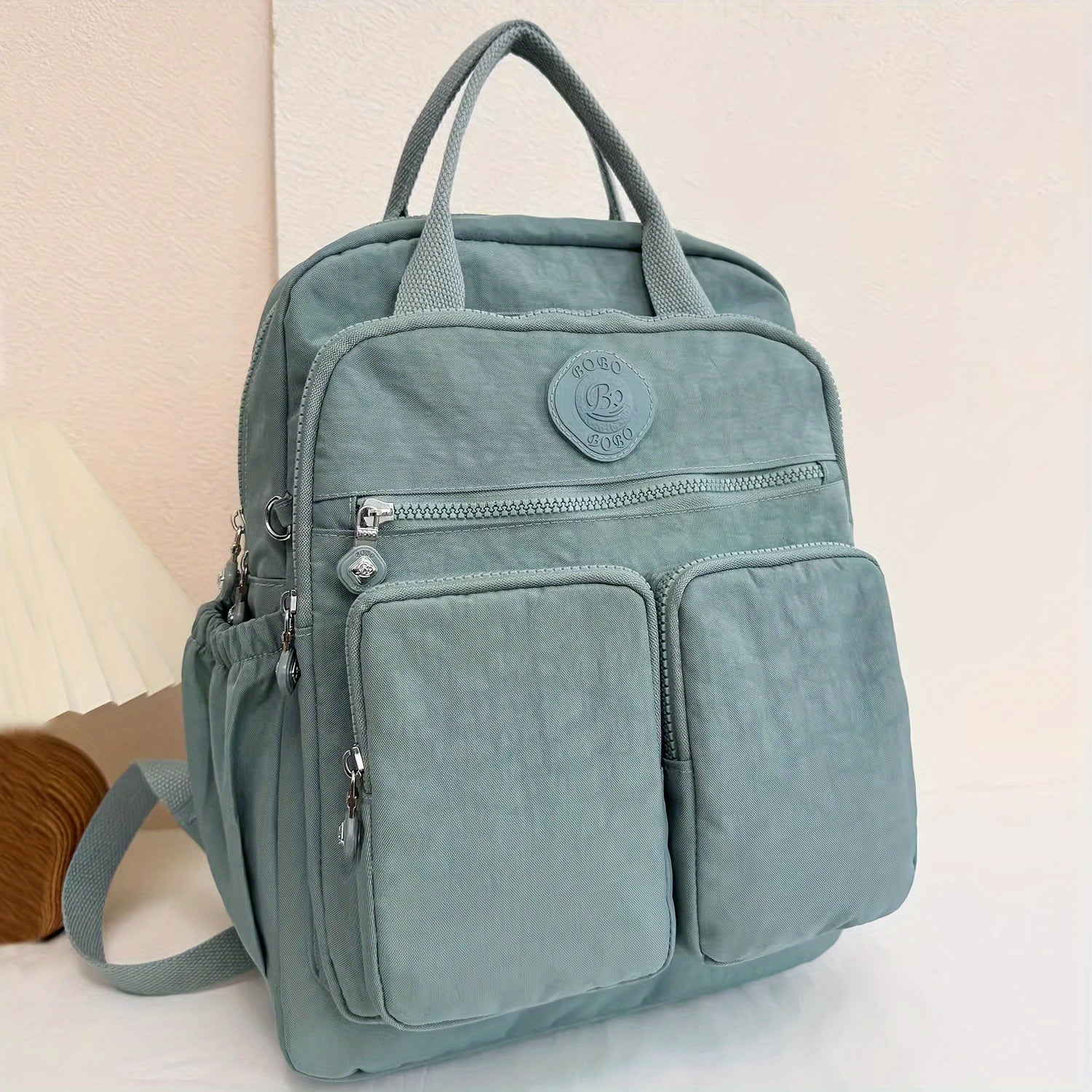 Durable Backpack Durable Double-Backpack for Women | BO Upgrade Fabric & Color, Lightweight Casual College Style, Soft Handle Solid Color Travel Backpack, Personality Color Large Capacity Bag