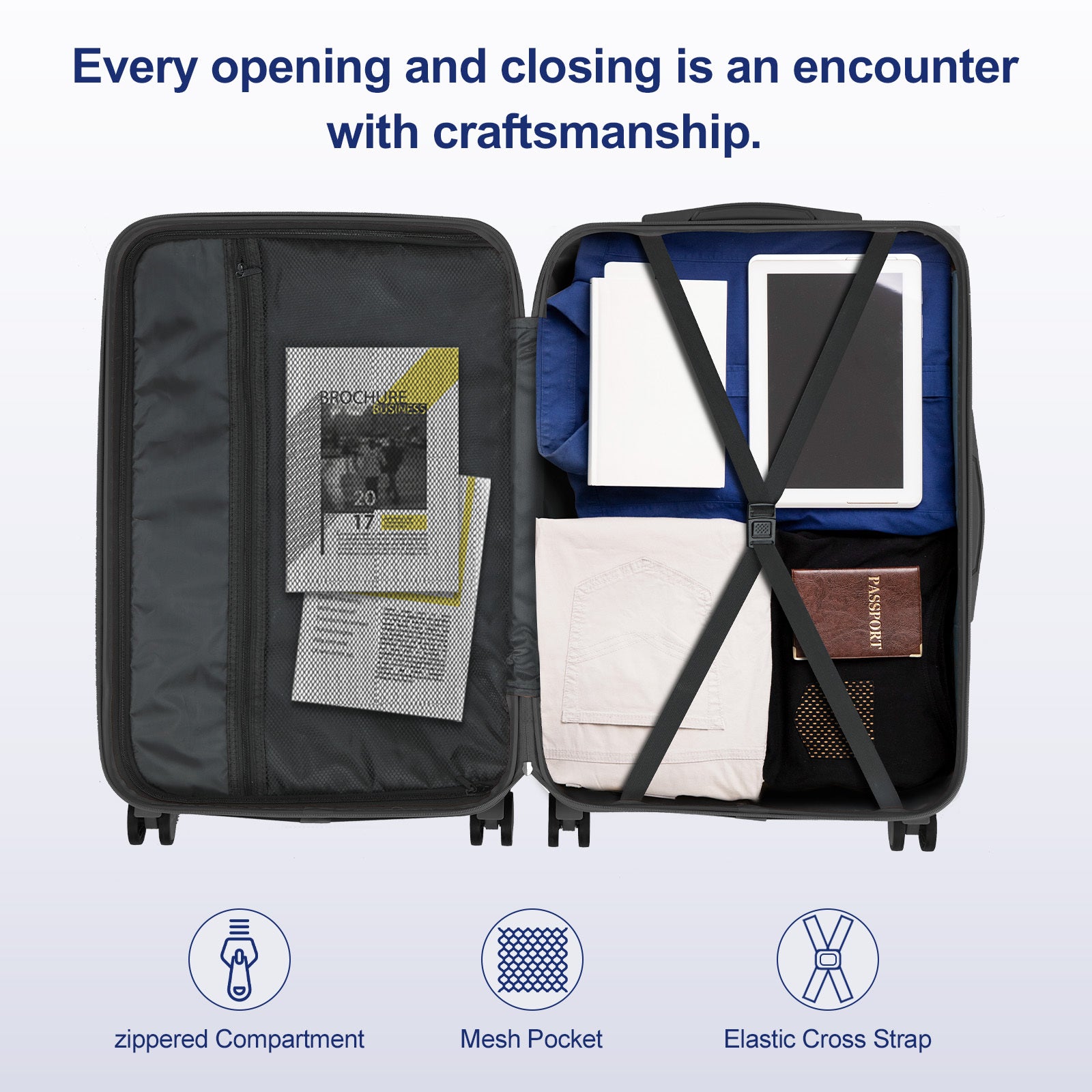 2pcs 20"+12" Hardside Luggage Set - Carry-On & Checked Suitcases w/ Spinner Wheels & TSA Lock | Lightweight Travel Luggage