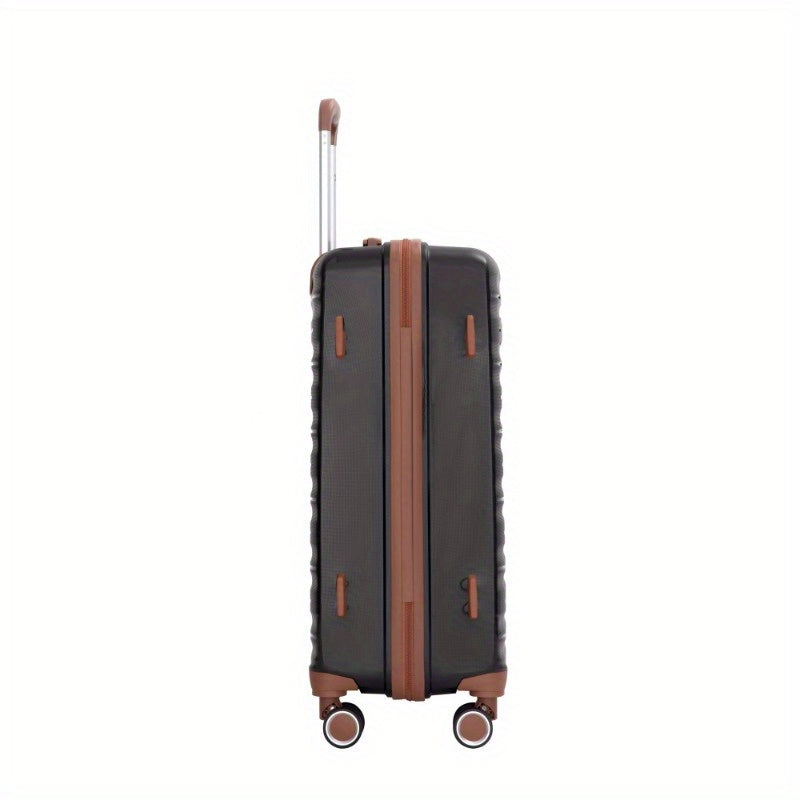 5pcs Set 202428 +a travel bag and a toiletry bag PP Hardshell Carry on Luggage Set with TSA Lock Carry On Suitcase Luggage Durable Suitcase Color BLACK