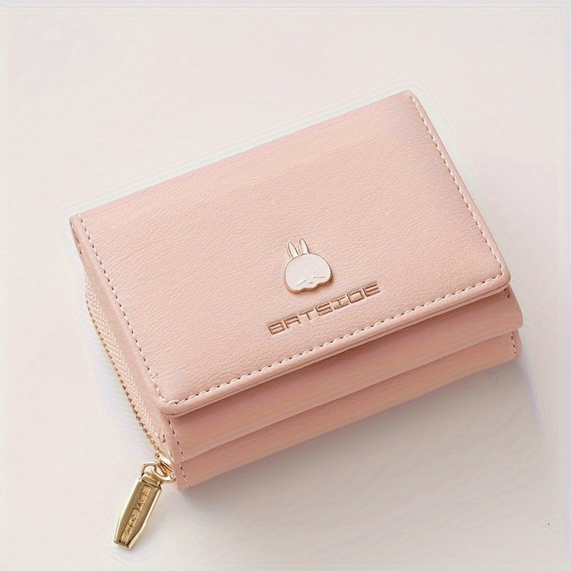 Cute Wallet for Women - Trifold Wallet with Snap Closure, Polyester Lining, and Slip Pocket - Large Capacity Synthetic Leather Card Holder & Coin Purse, Compact and Stylish for Everyday Use