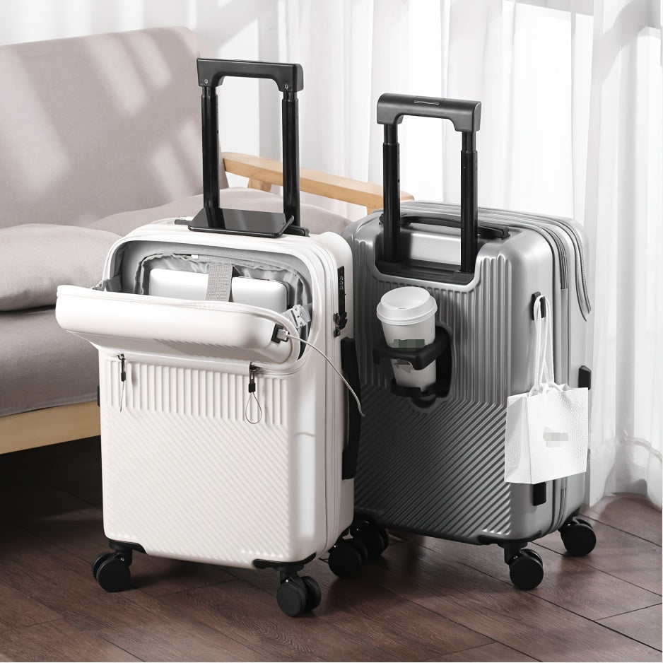 Compact Carry-on 20-inch Compact Lightweight Carry-on Suitcase | Built-in Cup Holder and Retractable Handle
