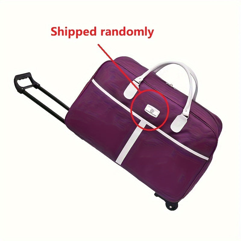 Large Unisex Suitcase Large Capacity Unisex Carry-On Suitcase | Telescopic Handle, 4 Spinner Wheels, Durable Oxford Fabric | Purple\u002FBlue\u002FBlack, Dual-Sided Logo Design, for Short Trips & Business Travel