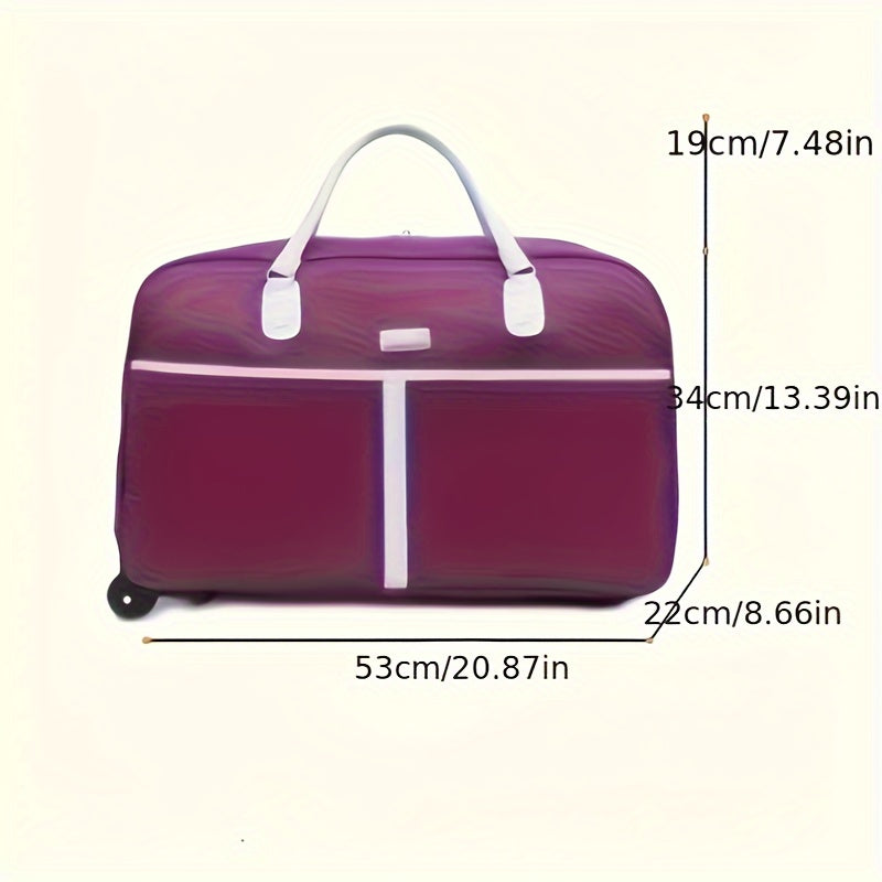Large Unisex Suitcase Large Capacity Unisex Carry-On Suitcase | Telescopic Handle, 4 Spinner Wheels, Durable Oxford Fabric | Purple\u002FBlue\u002FBlack, Dual-Sided Logo Design, for Short Trips & Business Travel